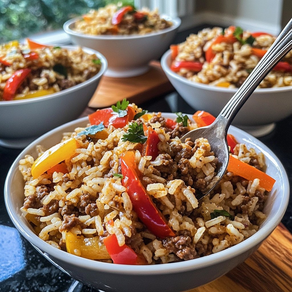 Ground Beef Rice Bowls