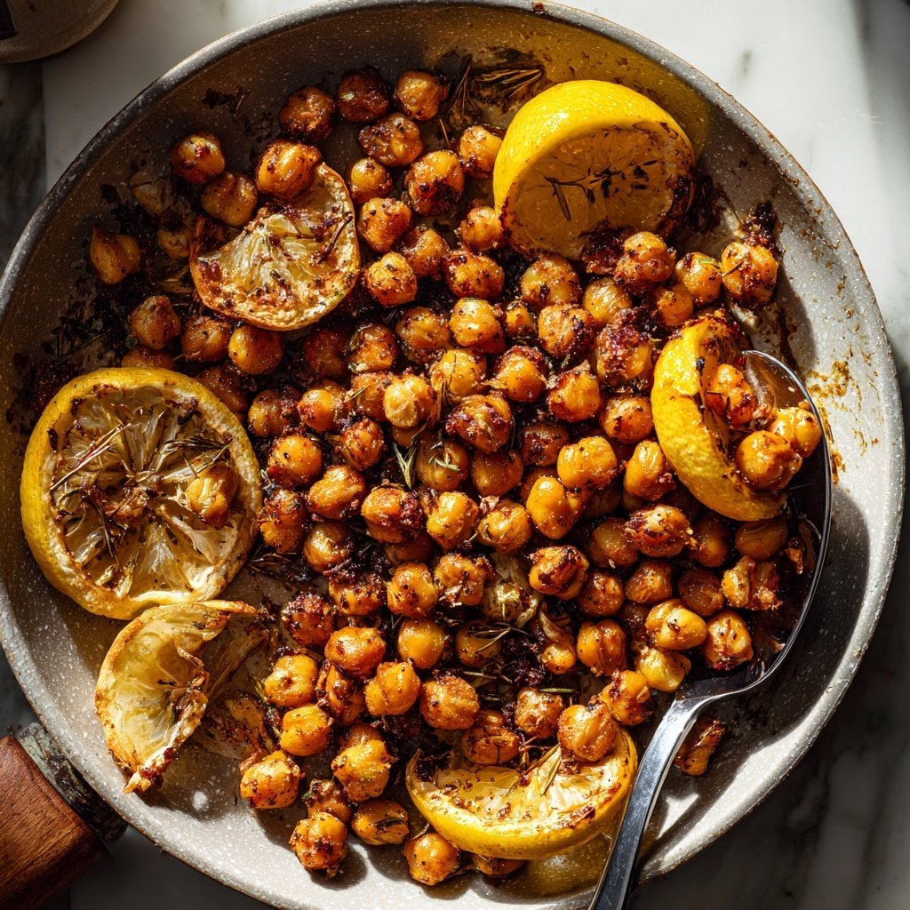 Roasted Lemon Garlic Chickpea Skillet