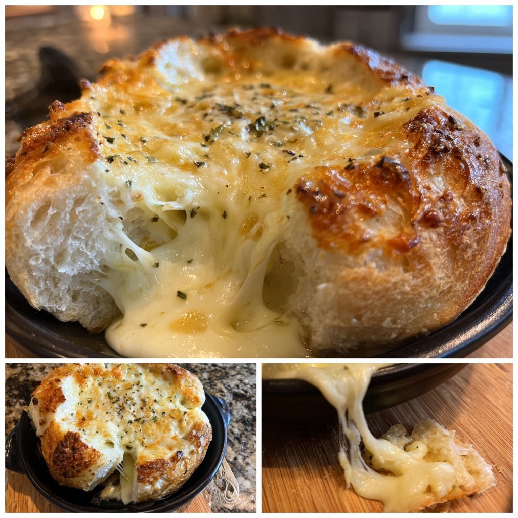 Fondue with White Cheddar and Garlic