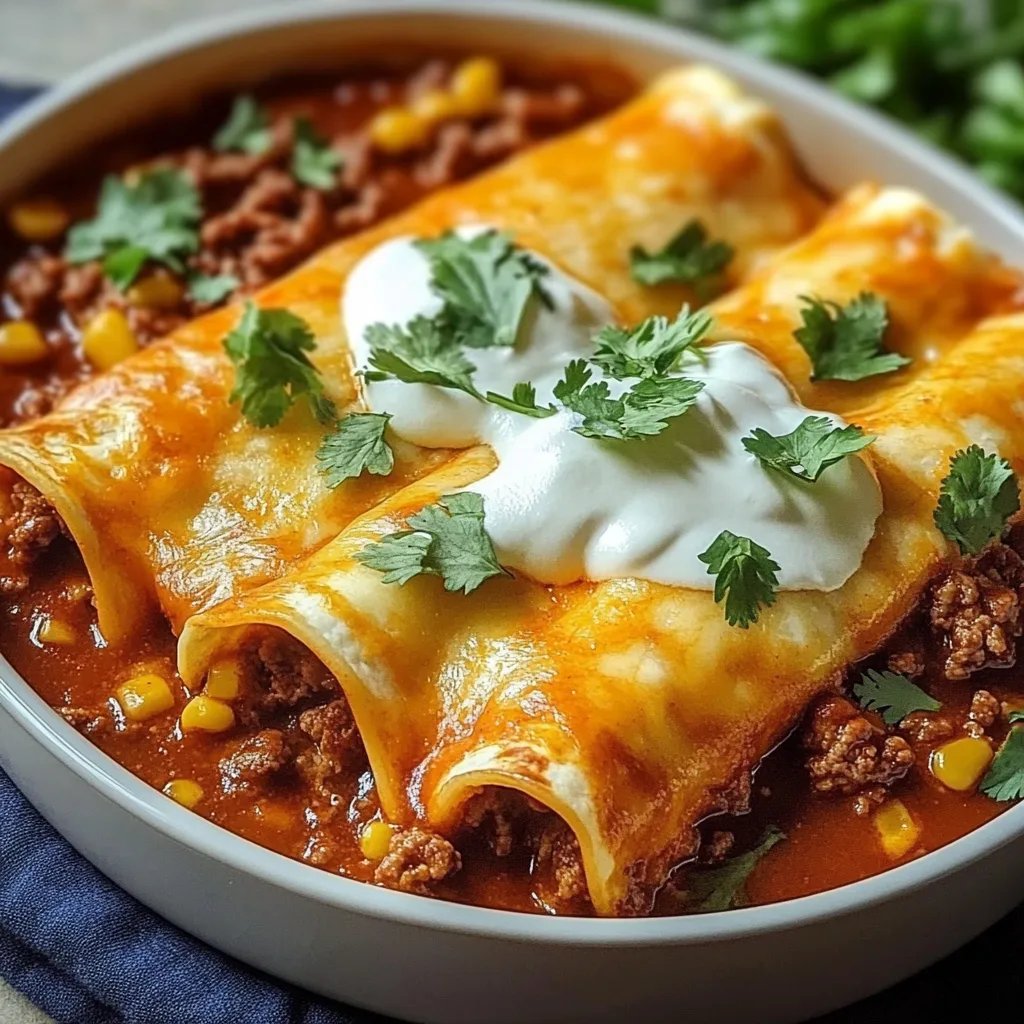 Easy Cheesy Ground Beef Enchiladas - One-Pan Family Favorite!