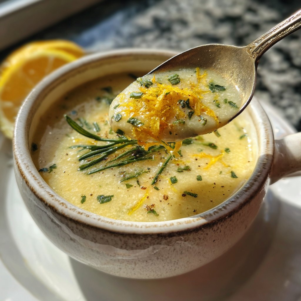 Creamy Lemon White Bean Soup Bowl