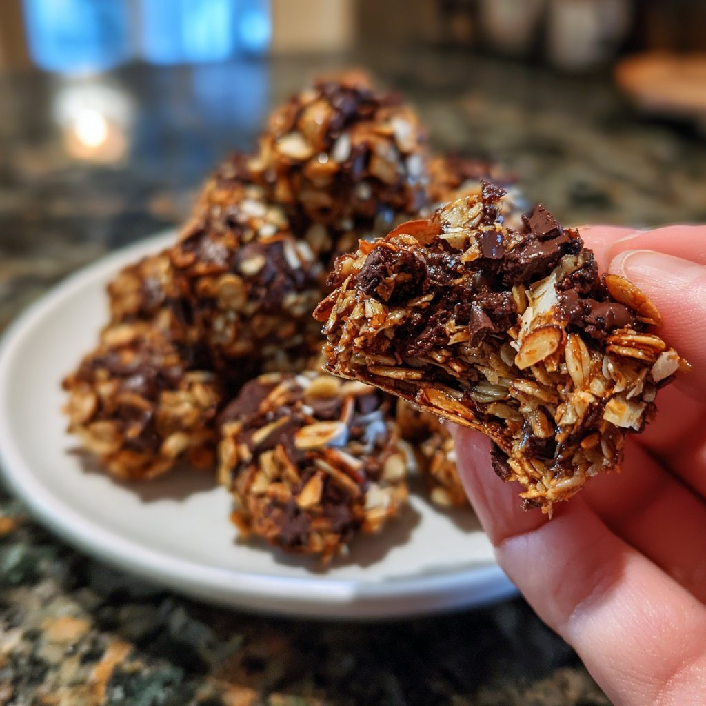 Chocolate Almond Coconut Granola Bites