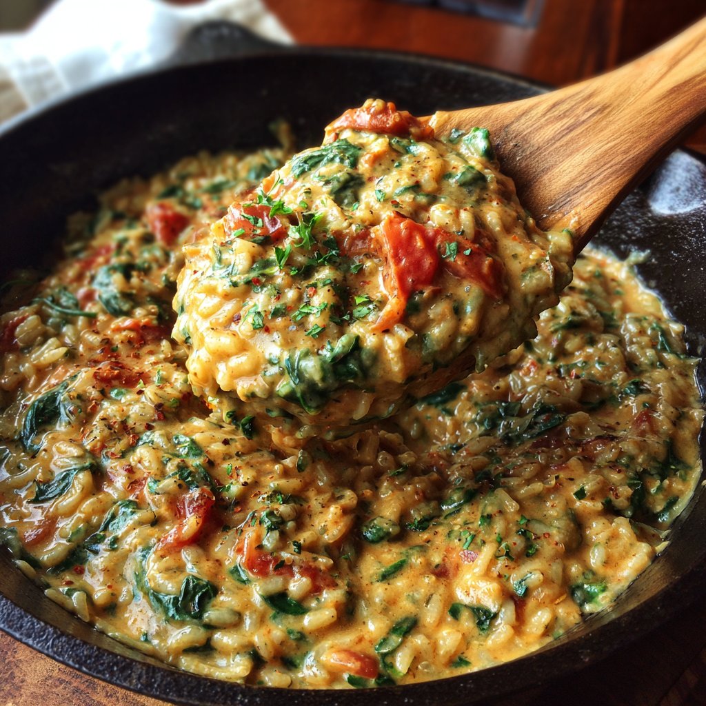 Creamy Spinach Tomato Rice