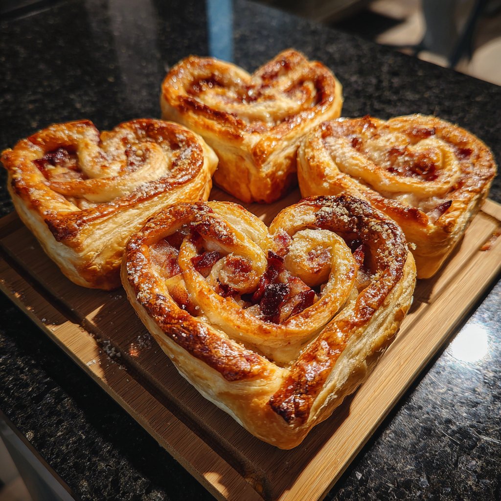 Heart-Shaped Puff Pastry Roses
