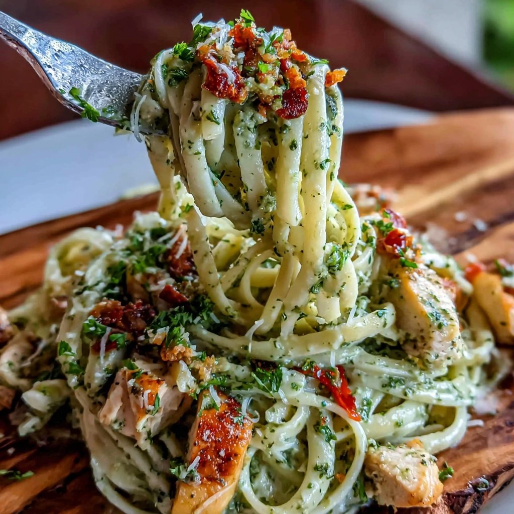 Chicken Pasta With Creamy Pesto Sauce