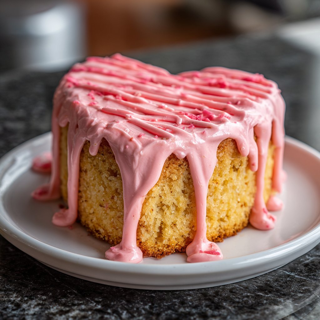 Mini Heart Cake with Strawberry Buttercream