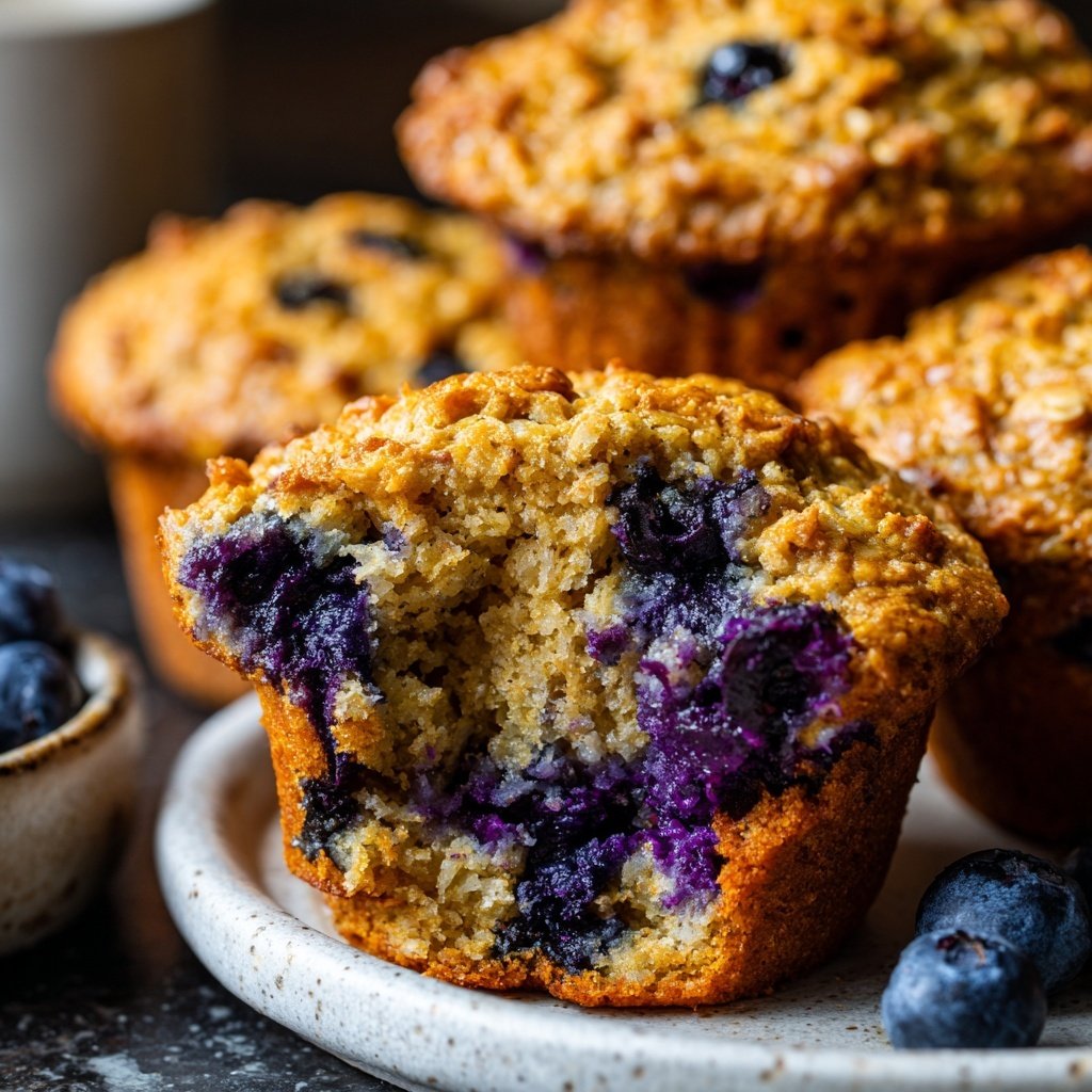 Healthy Blueberry Oat Muffins