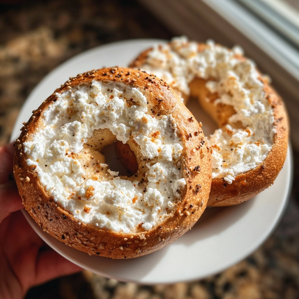Protein Bagels With Cottage Cheese
