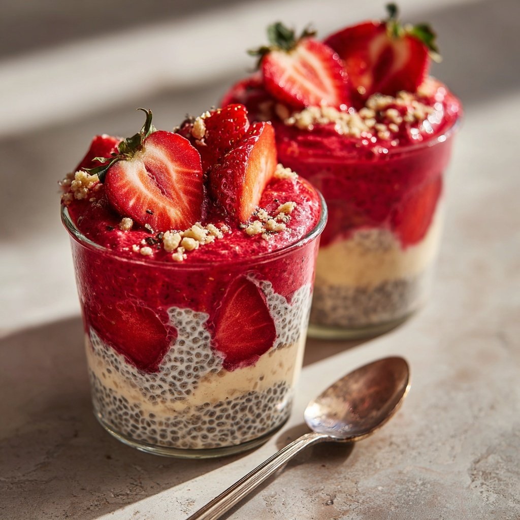 Valentines Breakfast Strawberry Chia Cups