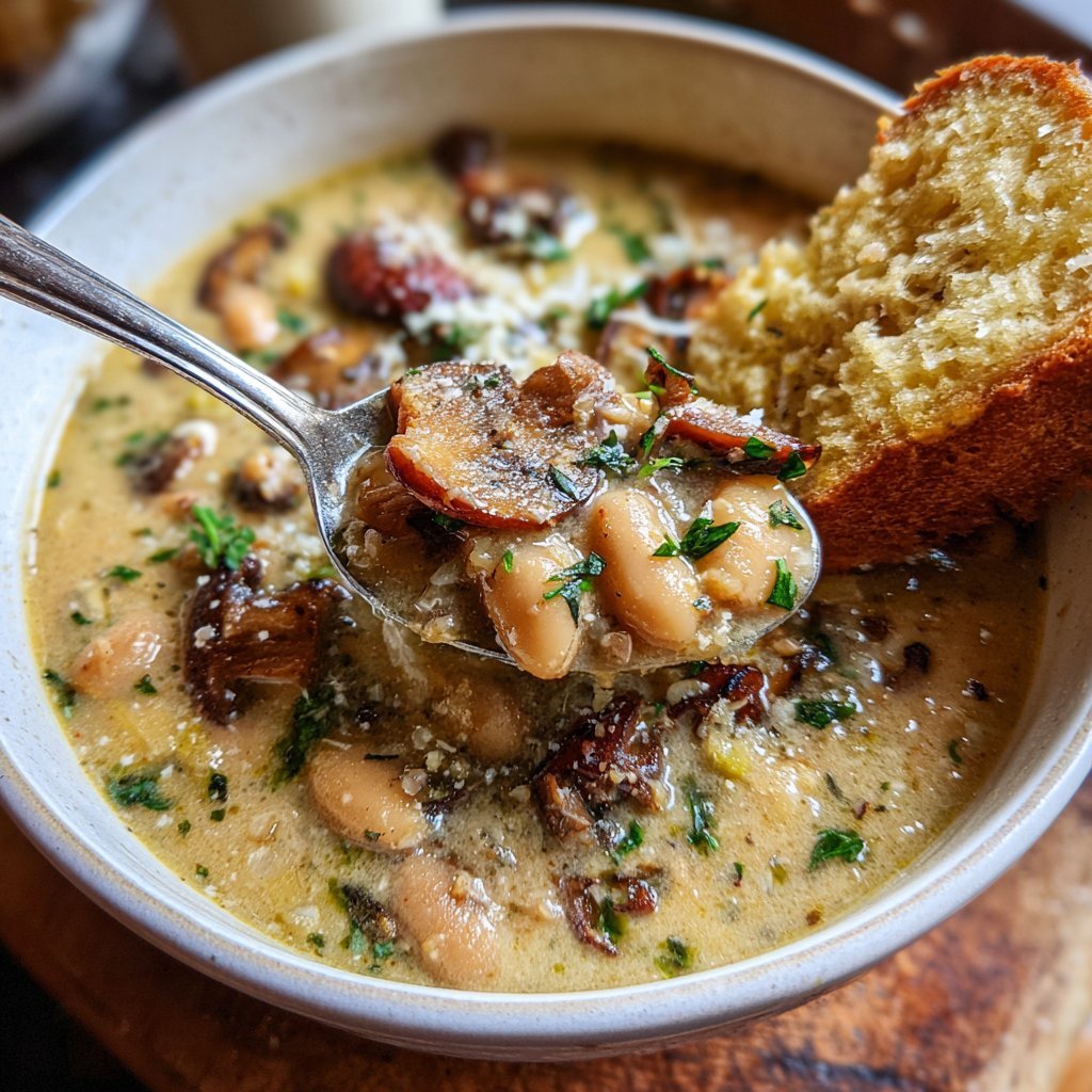 Creamy Mushroom White Bean Stew