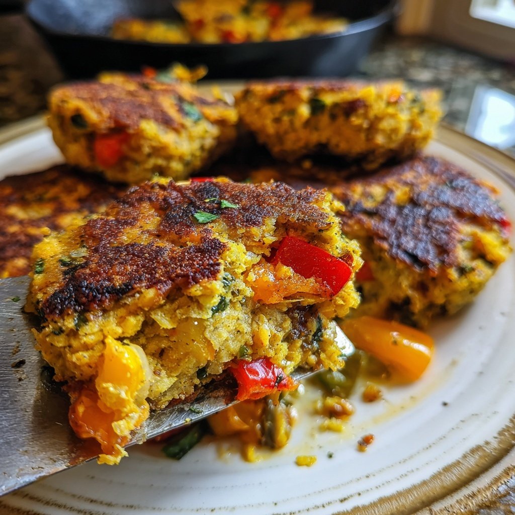 Baked Veggie Chickpea Cakes
