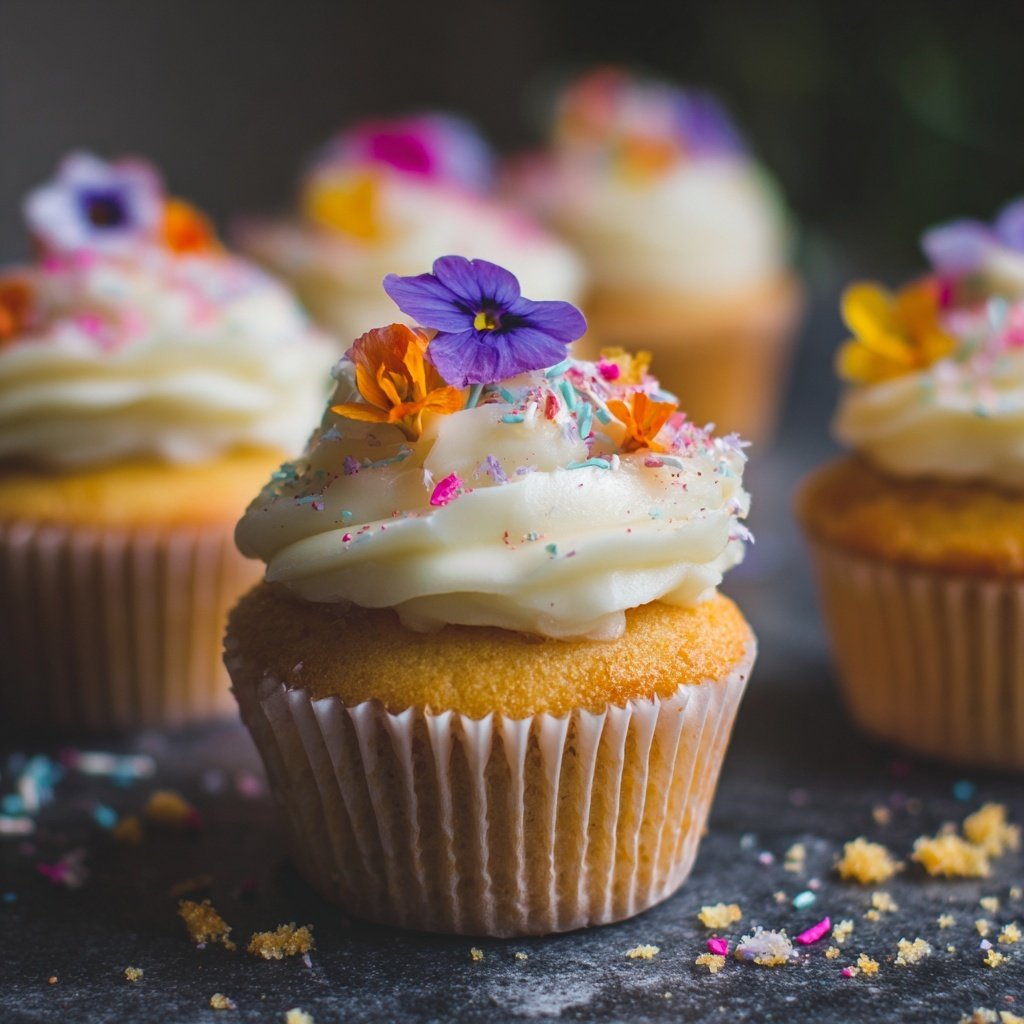 Spring Vanilla Cupcakes With Buttercream