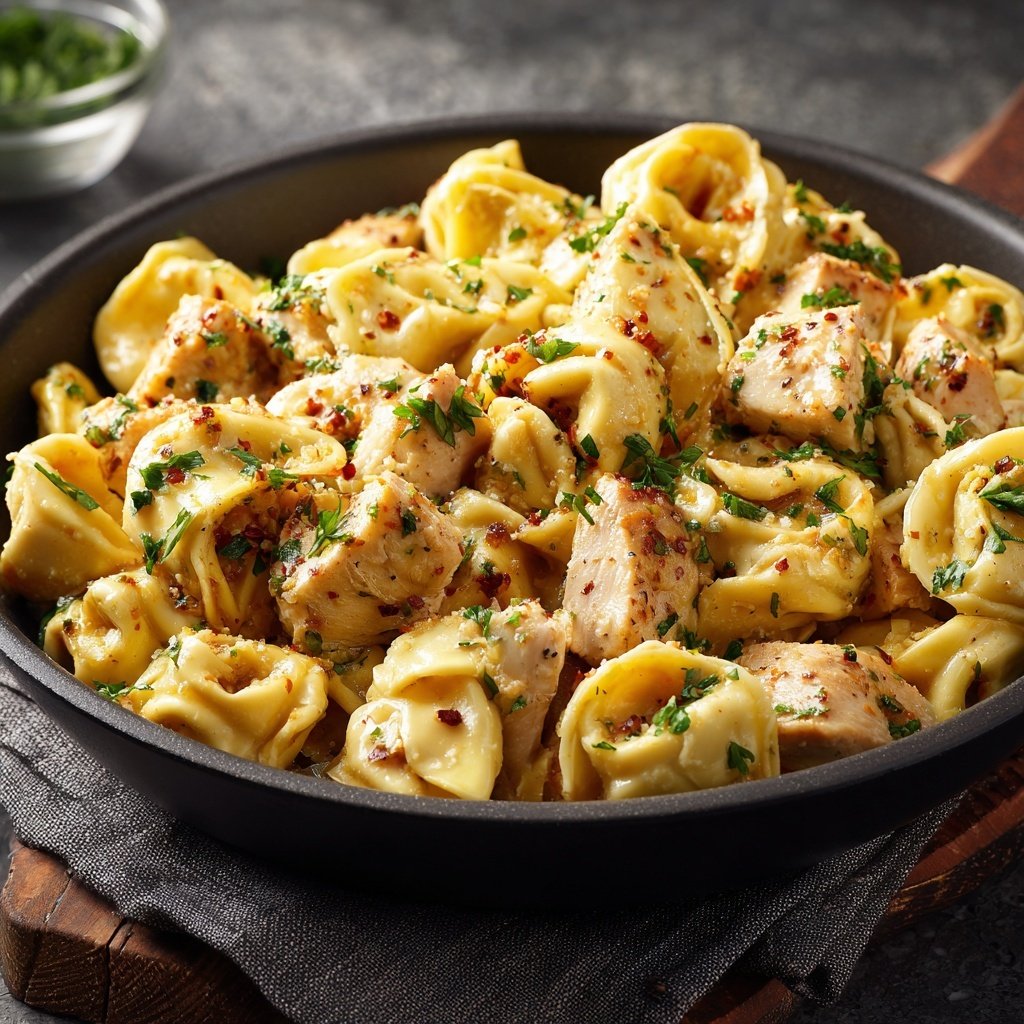 One-Pot Spicy Garlic Butter Chicken Tortellini