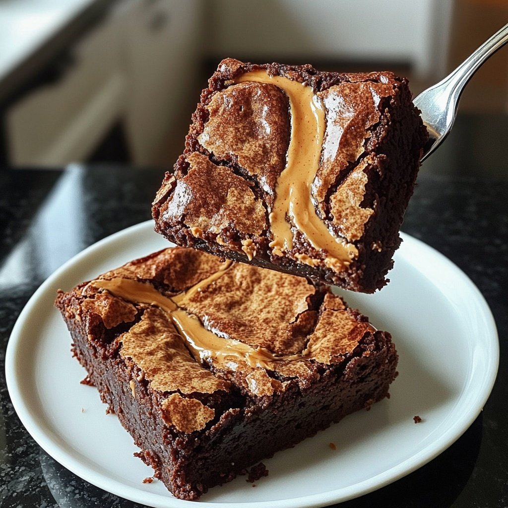 Cottage Cheese Brownies with Peanut Butter Swirl