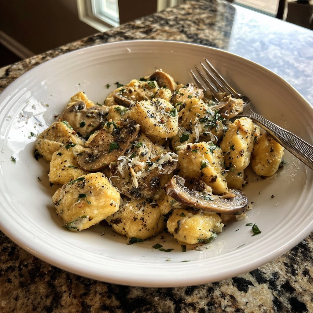 Valentine Dinner Truffle Mushroom Gnocchi