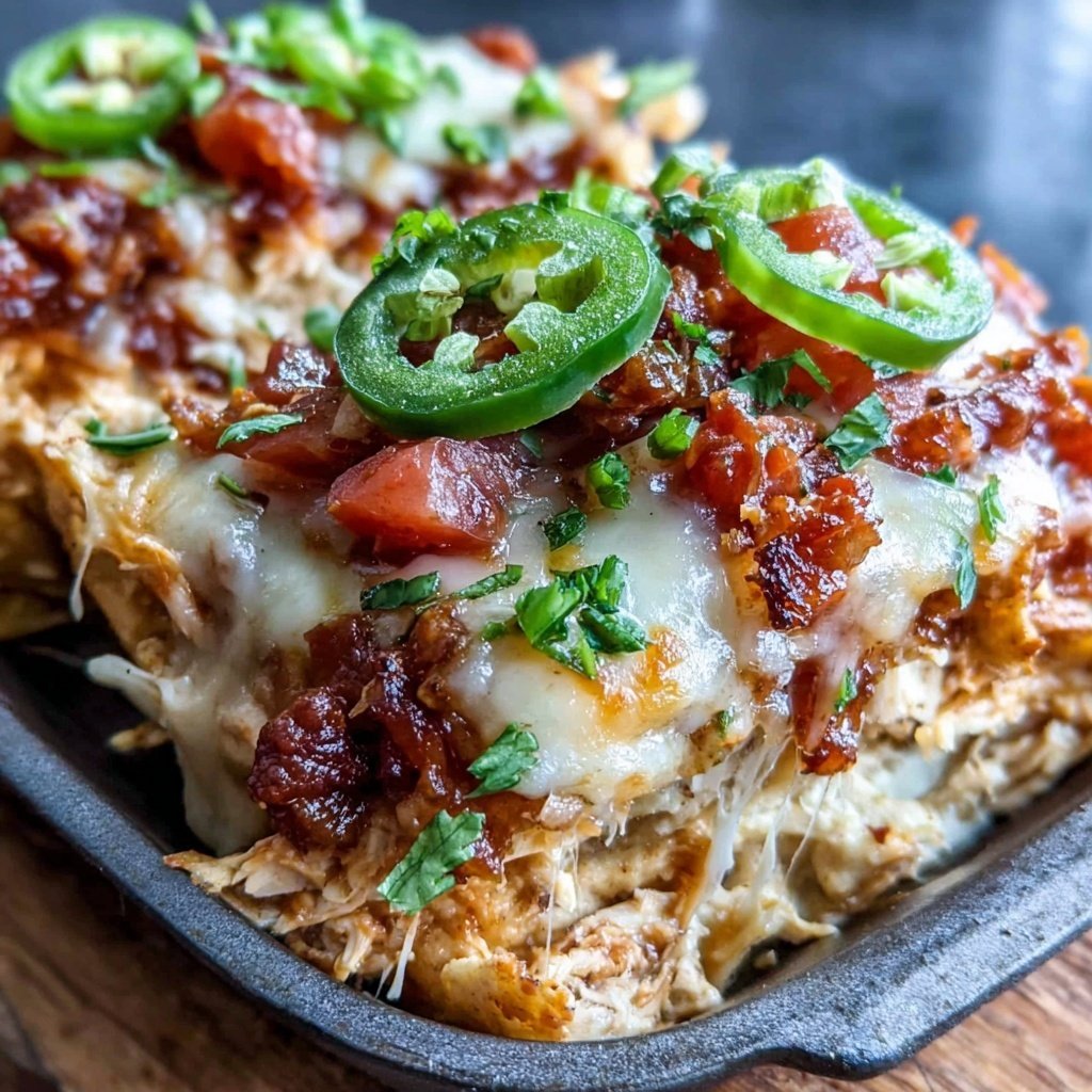 Shredded Chicken Nacho Casserole