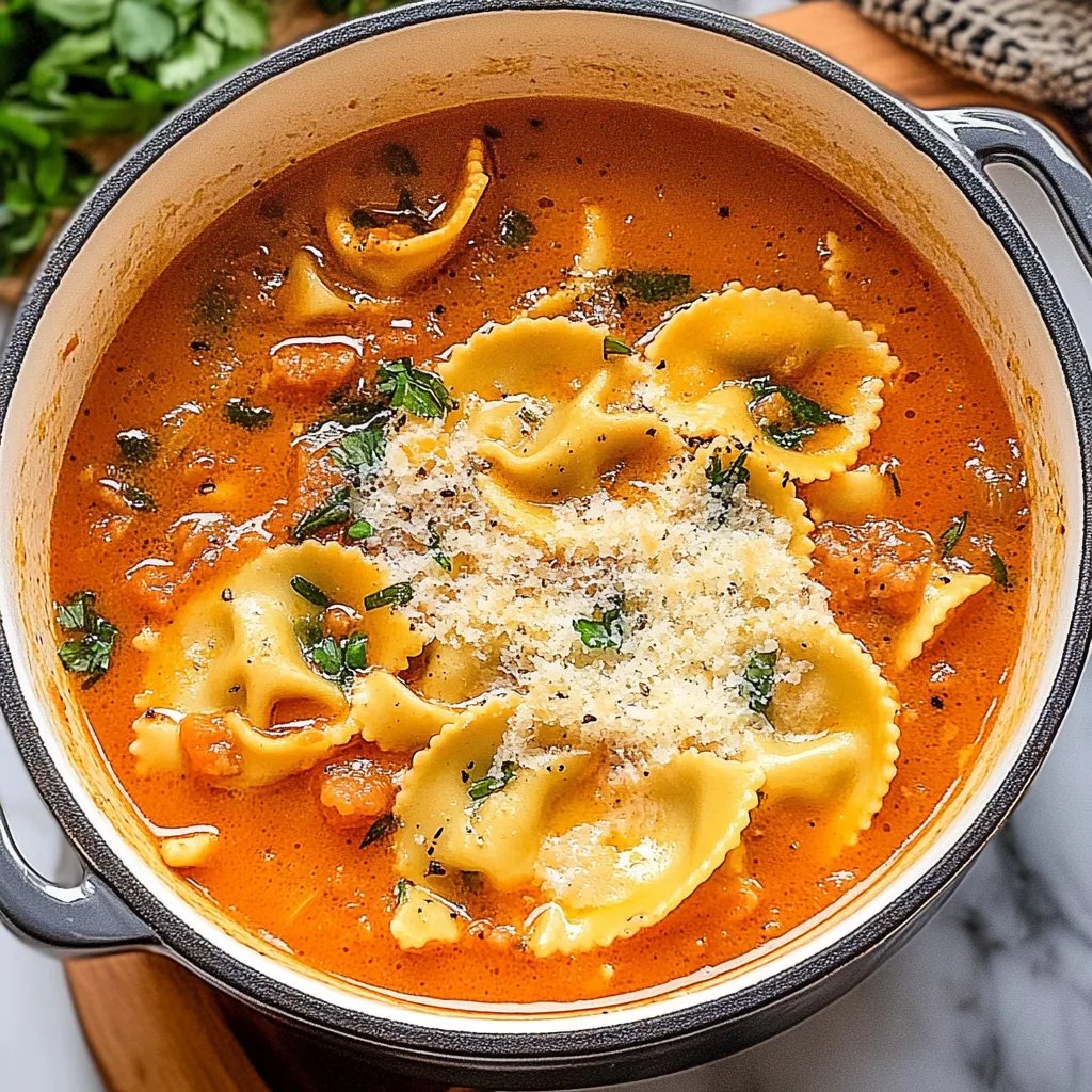 One Pot Ravioli Soup