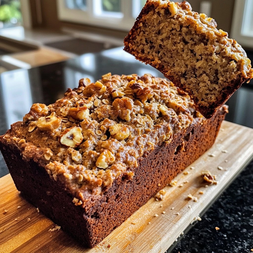 Healthy Banana Bread with Oats Recipe