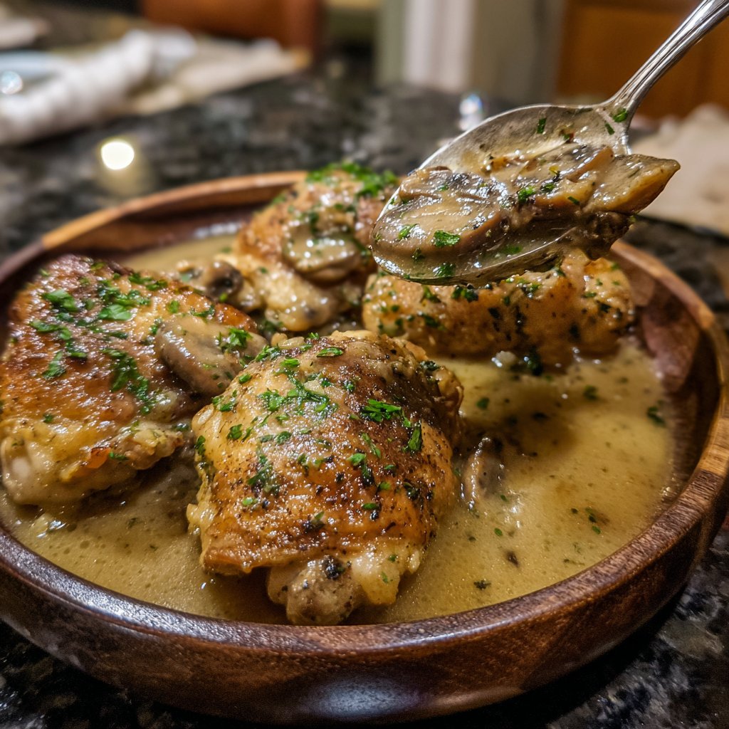 Simple Slow Cooker Chicken Thighs with Gravy