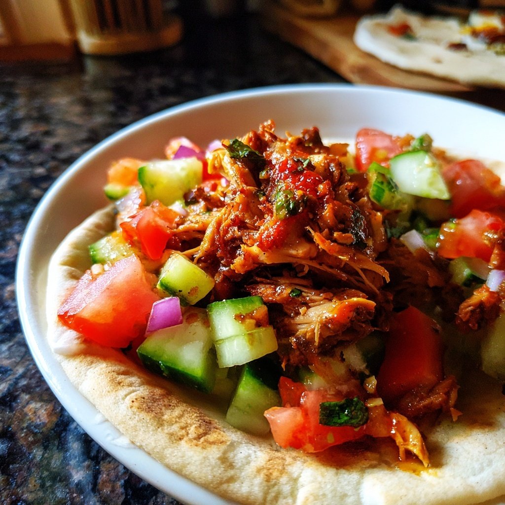 Spicy Crockpot Chicken Shawarma Bowls