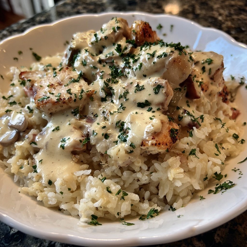 Creamy Garlic Chicken And Rice